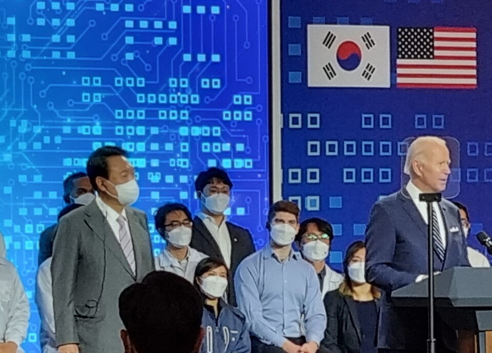 ▲바이든 미국 대통령이 지난해 5월 한국을 방문시 공동기자회견 모습. 사진=배상익 기자