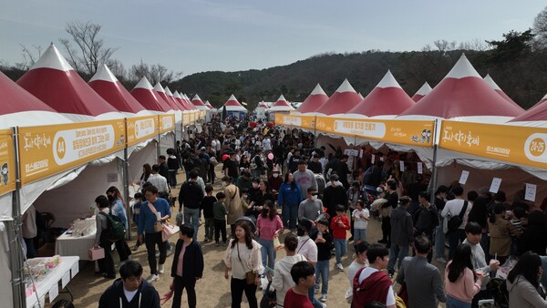 ▲지난해 성황리에 개최된 2023년 딸기축제 현장 모습. 사진=논산시