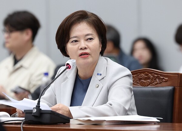 ▲조국혁신당 정춘생 의원이 17일 오전 경북 안동시 경북도청에서 열린 국회 행정안전위원회의 경북도에 대한 국정감사에서 질의하고 있다. 사진=연합뉴스